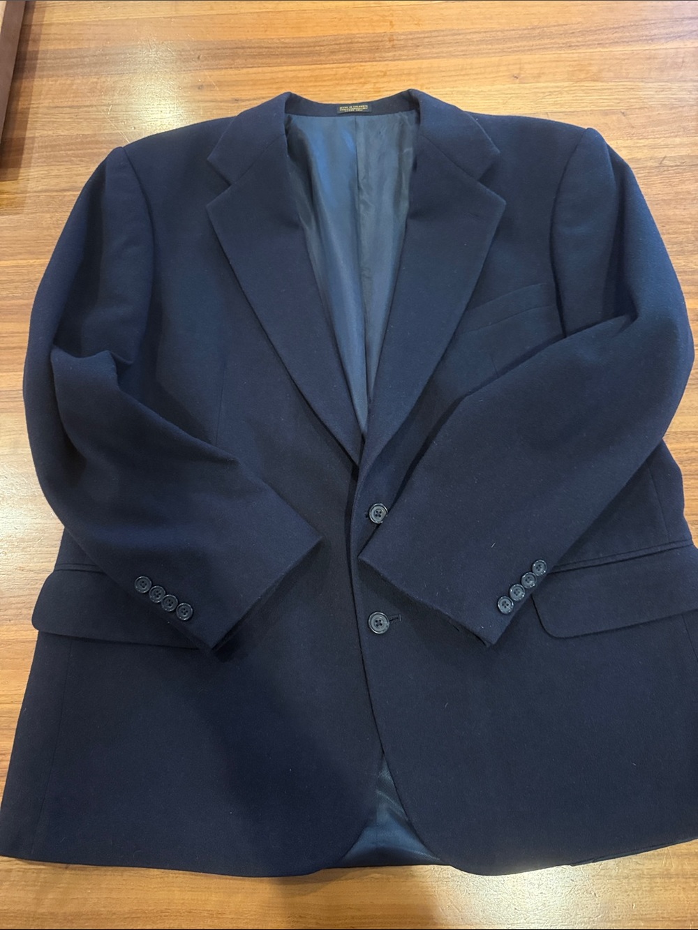 Oscar de la Renta Blazer Jacket Mens 46R Navy Wool Cashmere blend